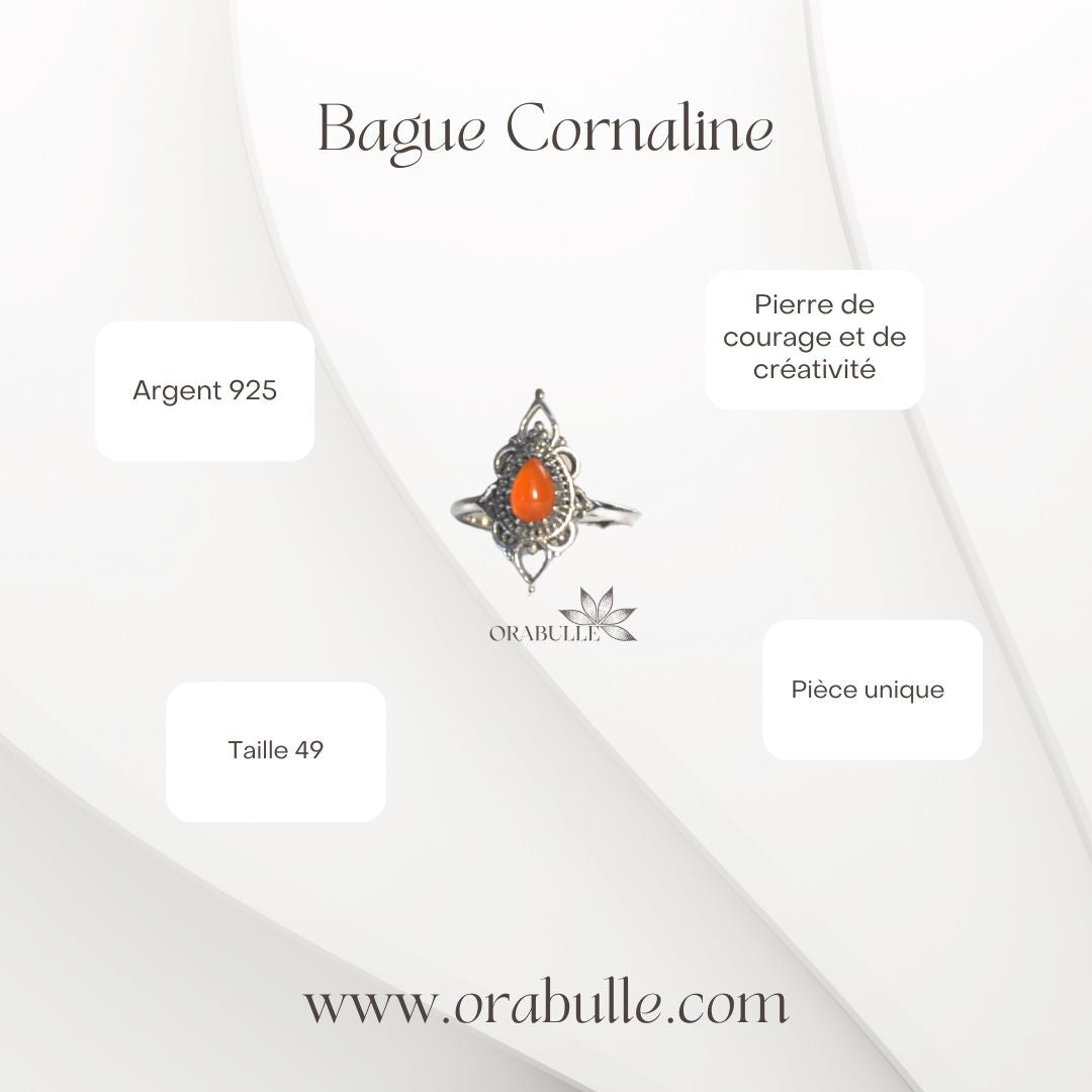 Bague fine Cornaline