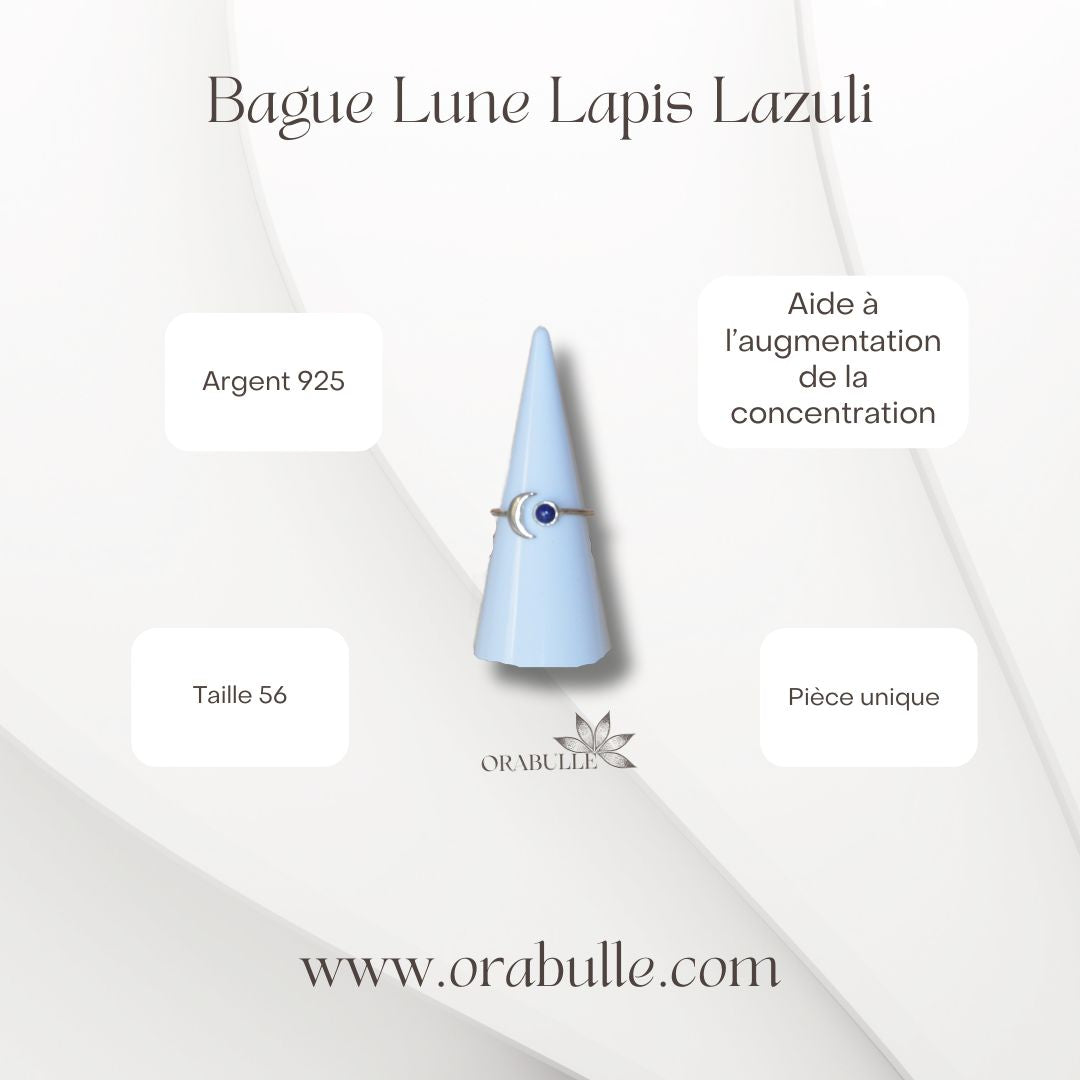 Bague lune Lapis lazuli
