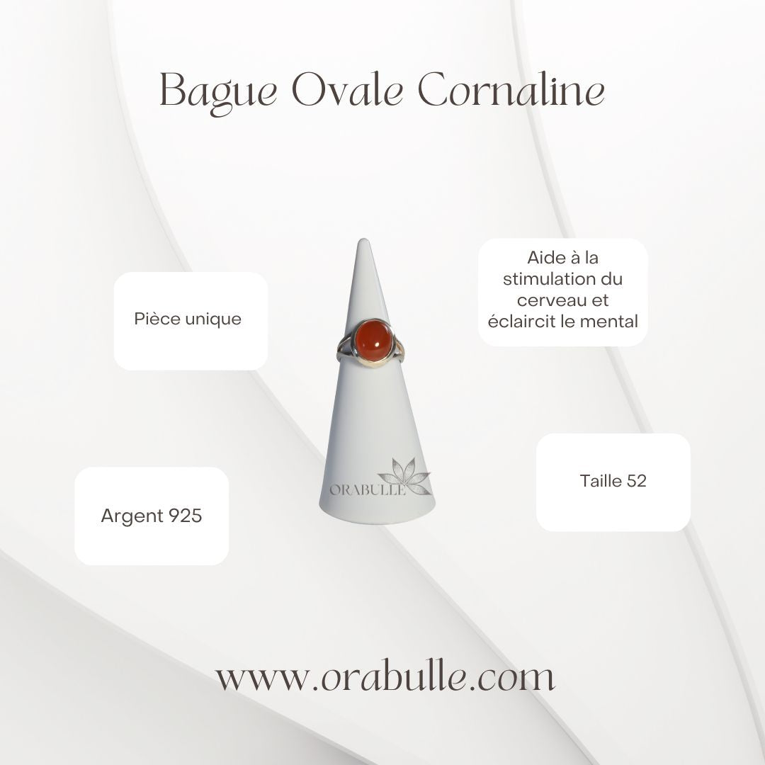 Bague ovale Cornaline