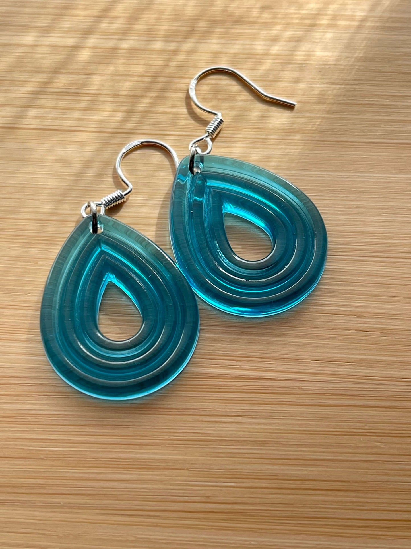 Boucles d'oreilles ovales bleu turquoise