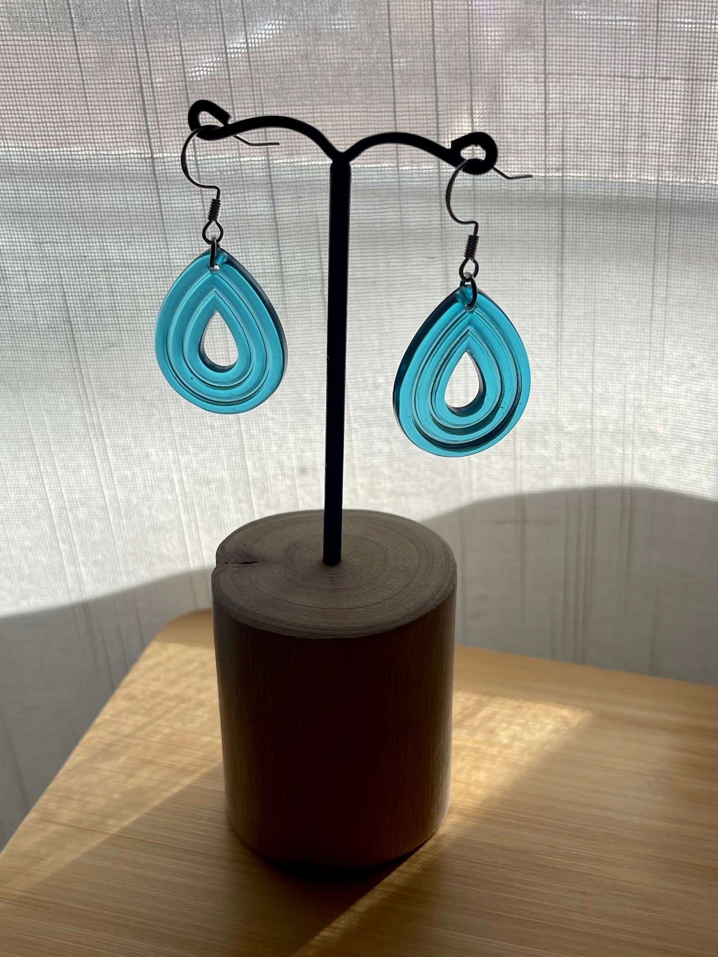 Boucles d'oreilles ovales bleu turquoise