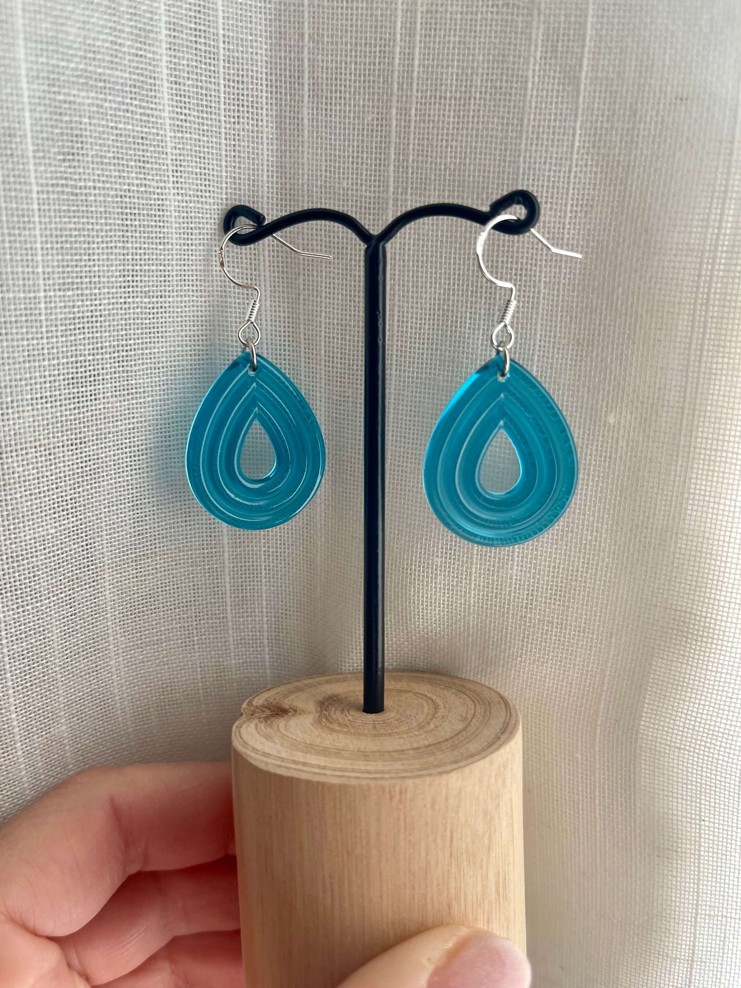 Boucles d'oreilles ovales bleu turquoise