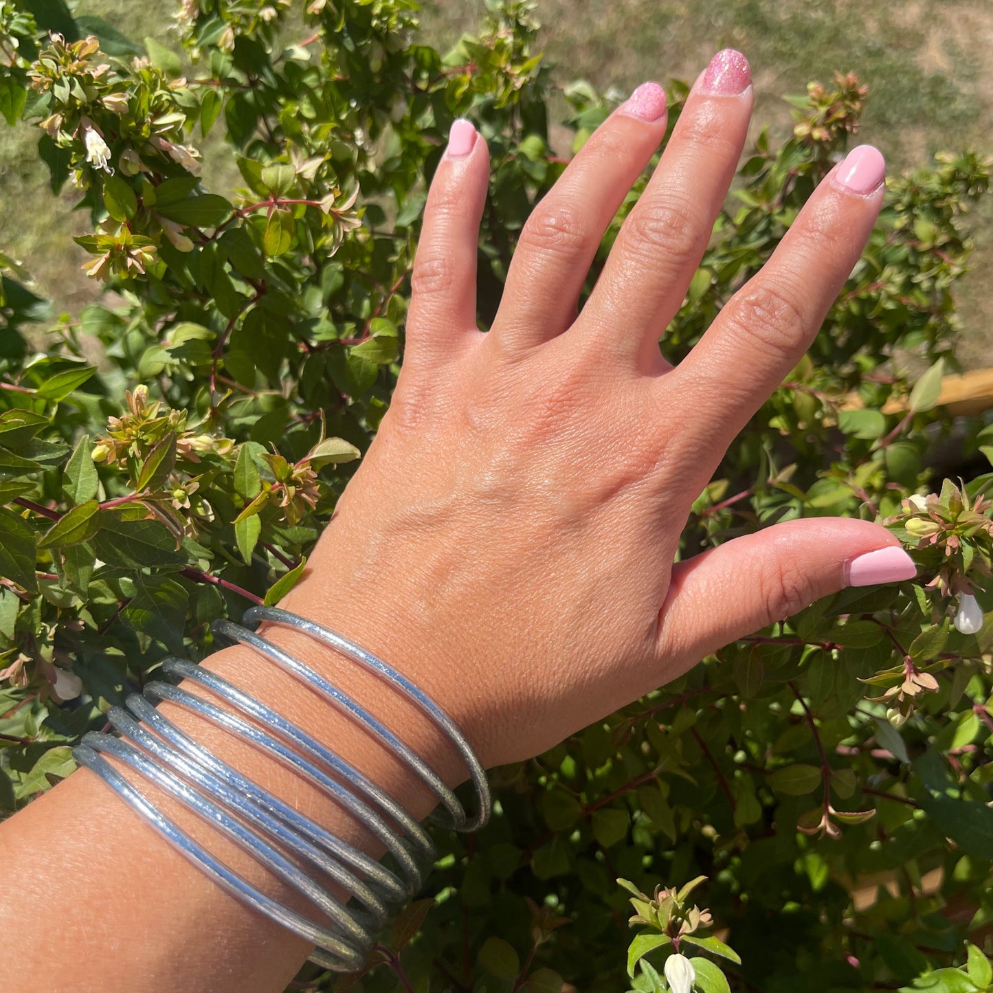 Jonc bouddhiste fin argenté Orabulle