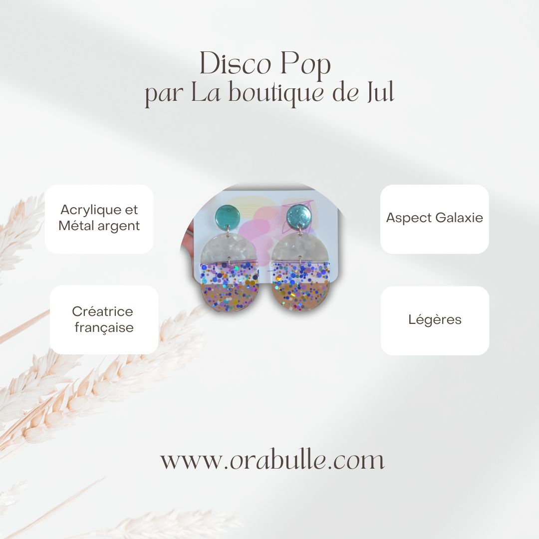 Boucles d'oreilles Disco pop par La boutique de Jul