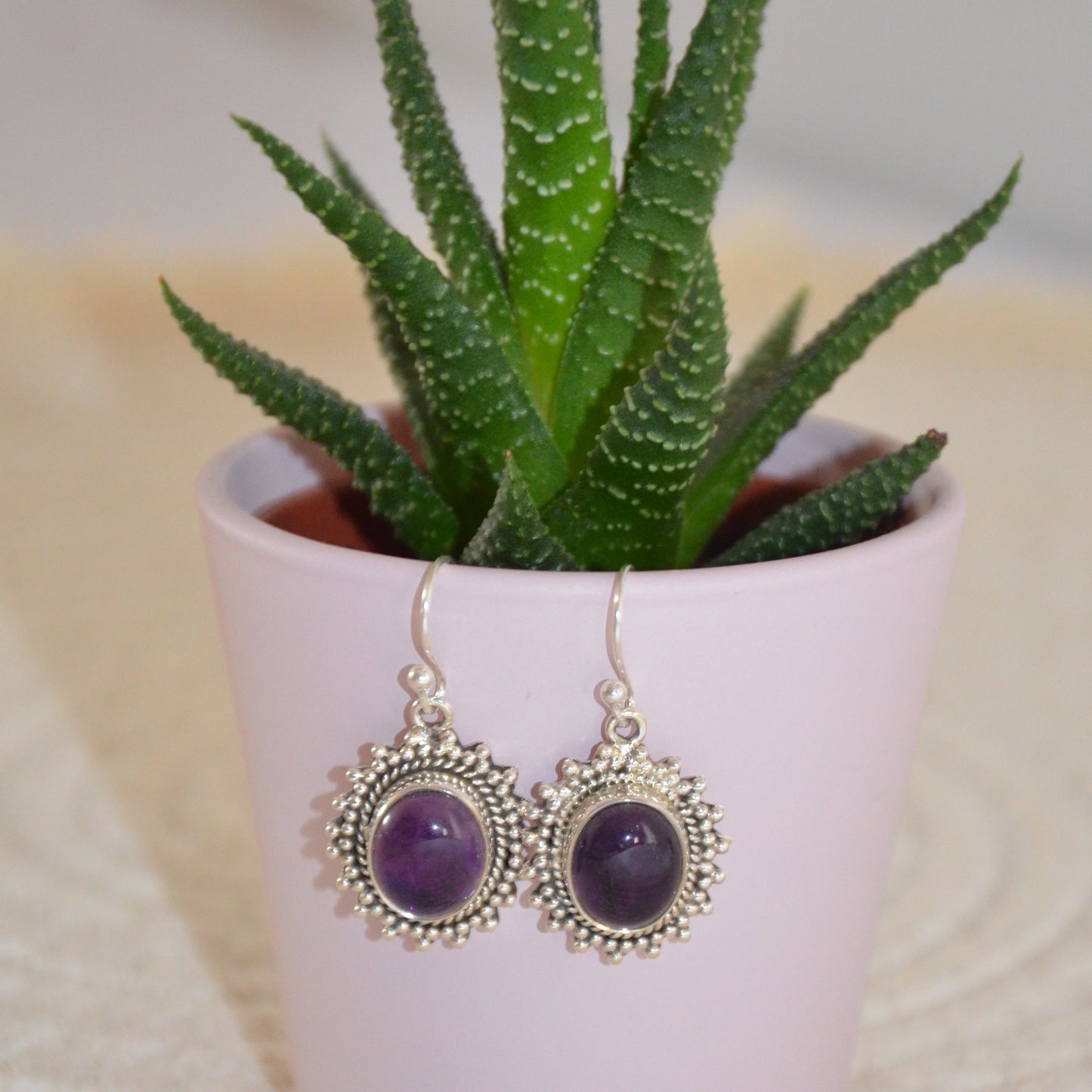Boucles d'oreilles Amethyste