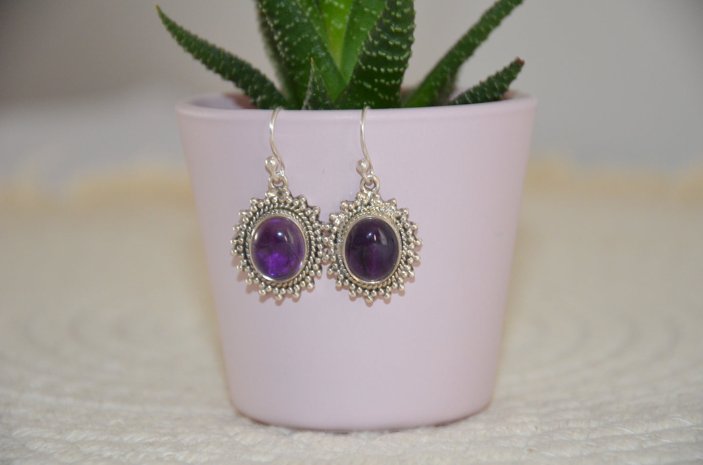 Boucles d'oreilles Amethyste