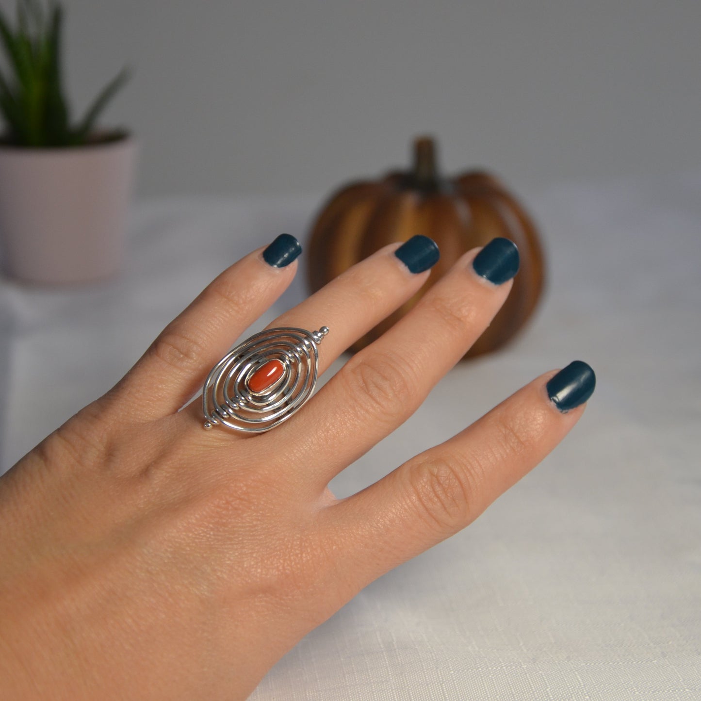Bague ovale Corail d'Italie
