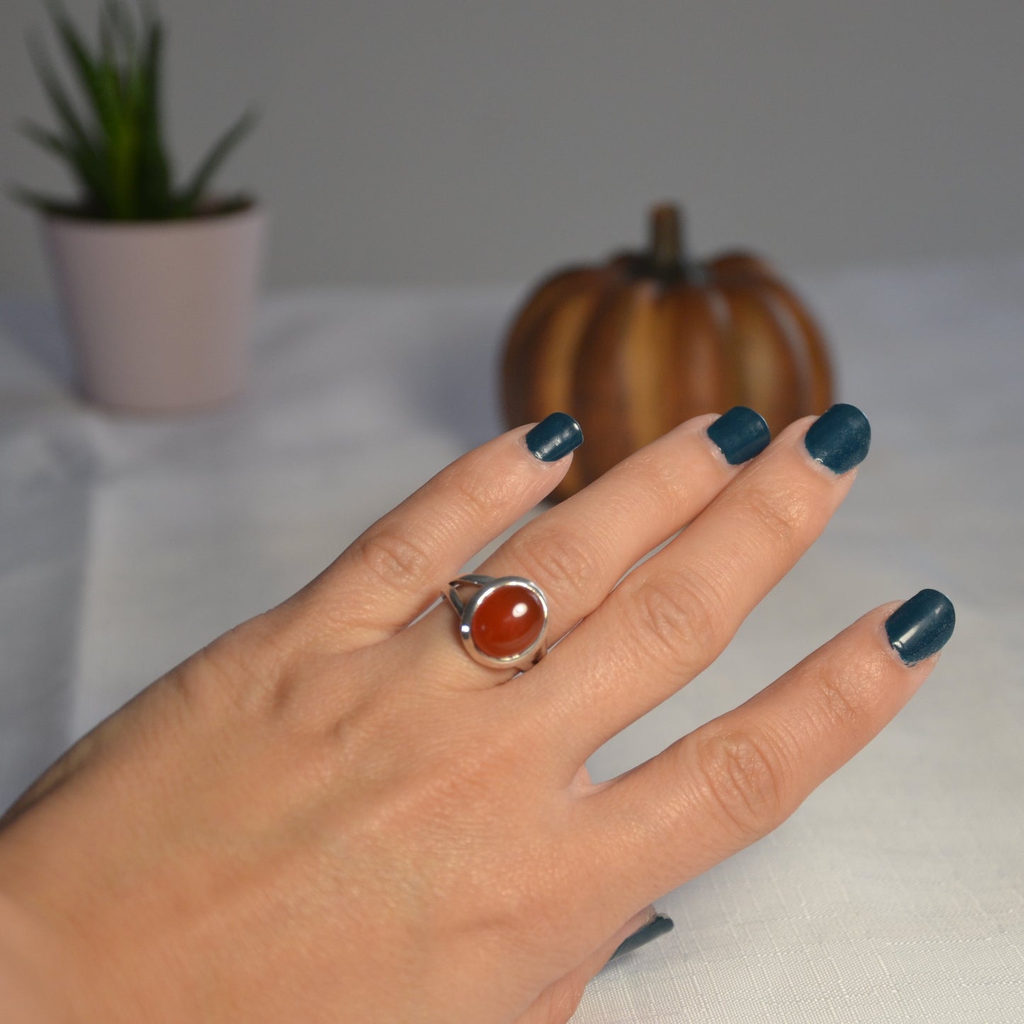 Bague ovale Cornaline