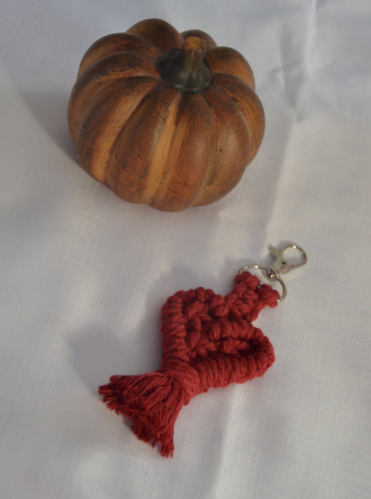 Porte clef coeur en Macramé