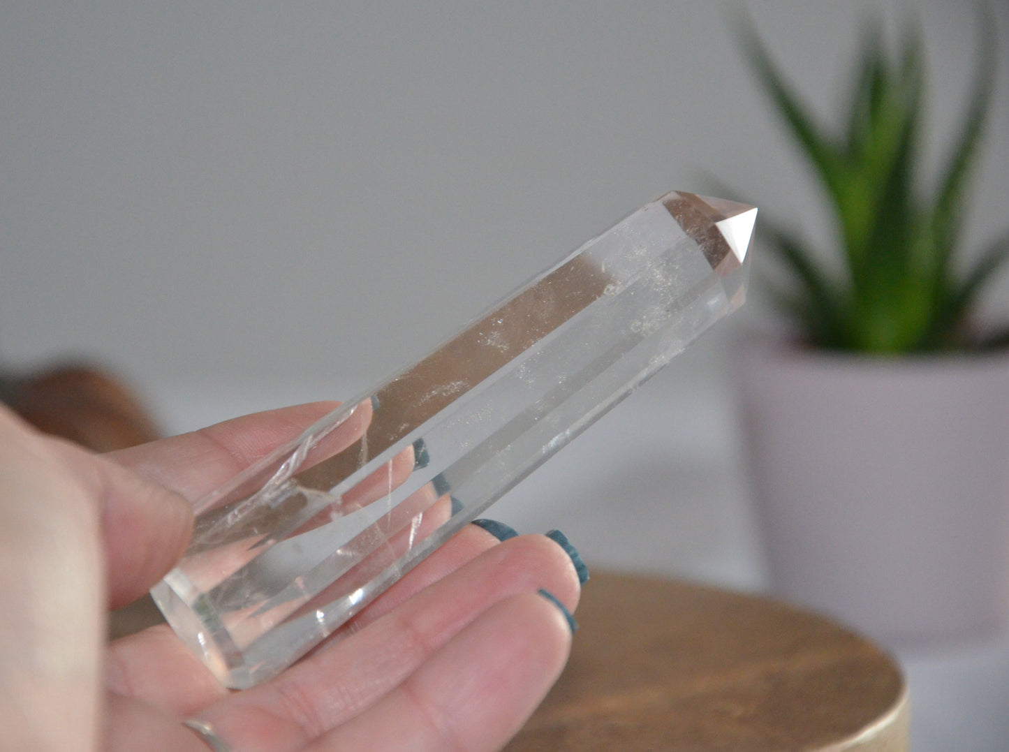 Pointe de Cristal de Roche polie (aussi appelée Quartz)