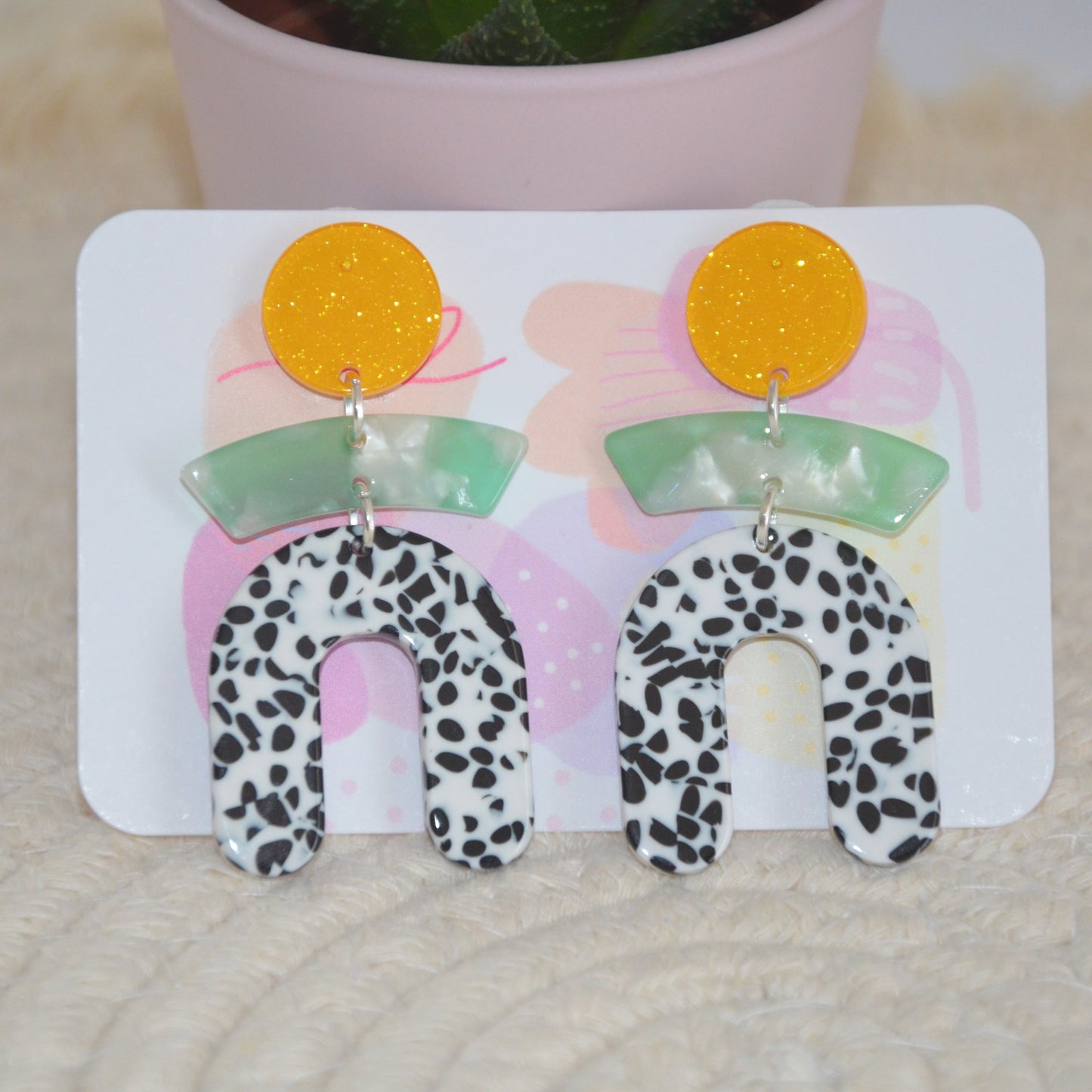 Boucles d'oreilles Abstraites Jaunes par La boutique de Jul