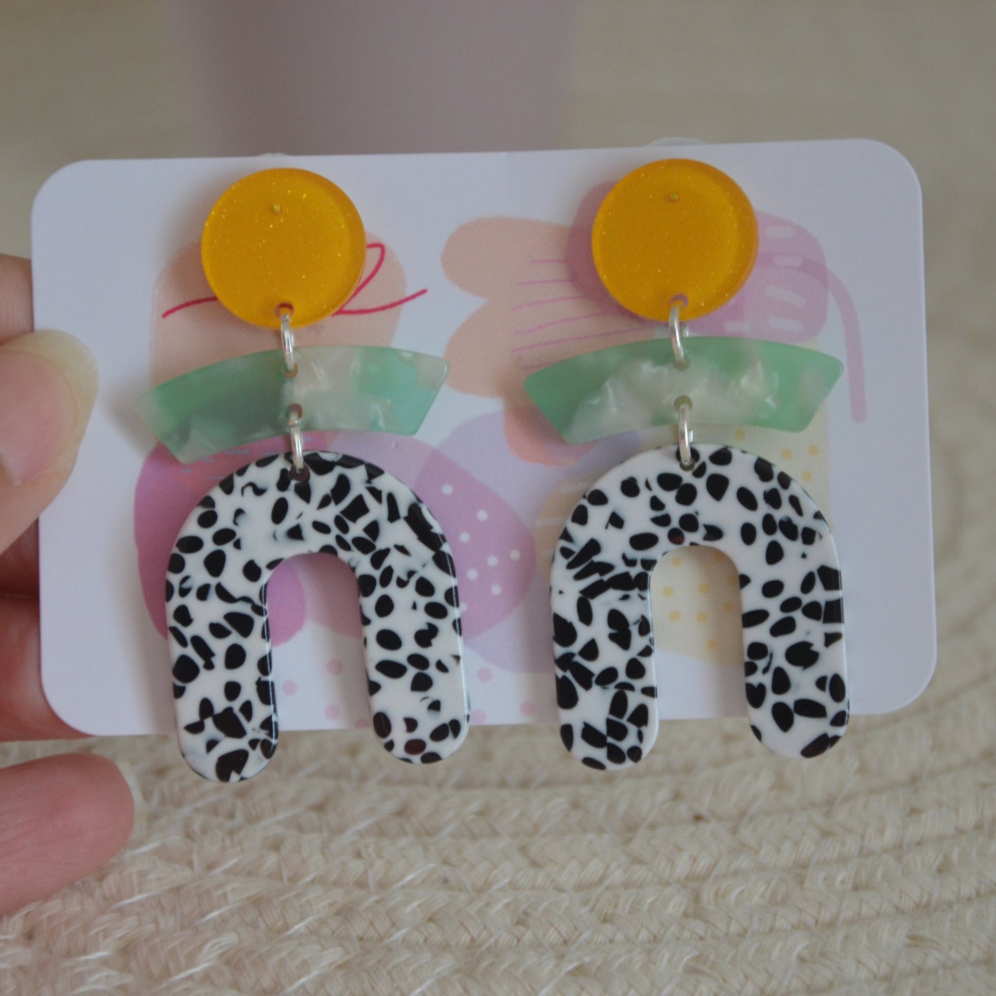 Boucles d'oreilles Abstraites Jaunes par La boutique de Jul