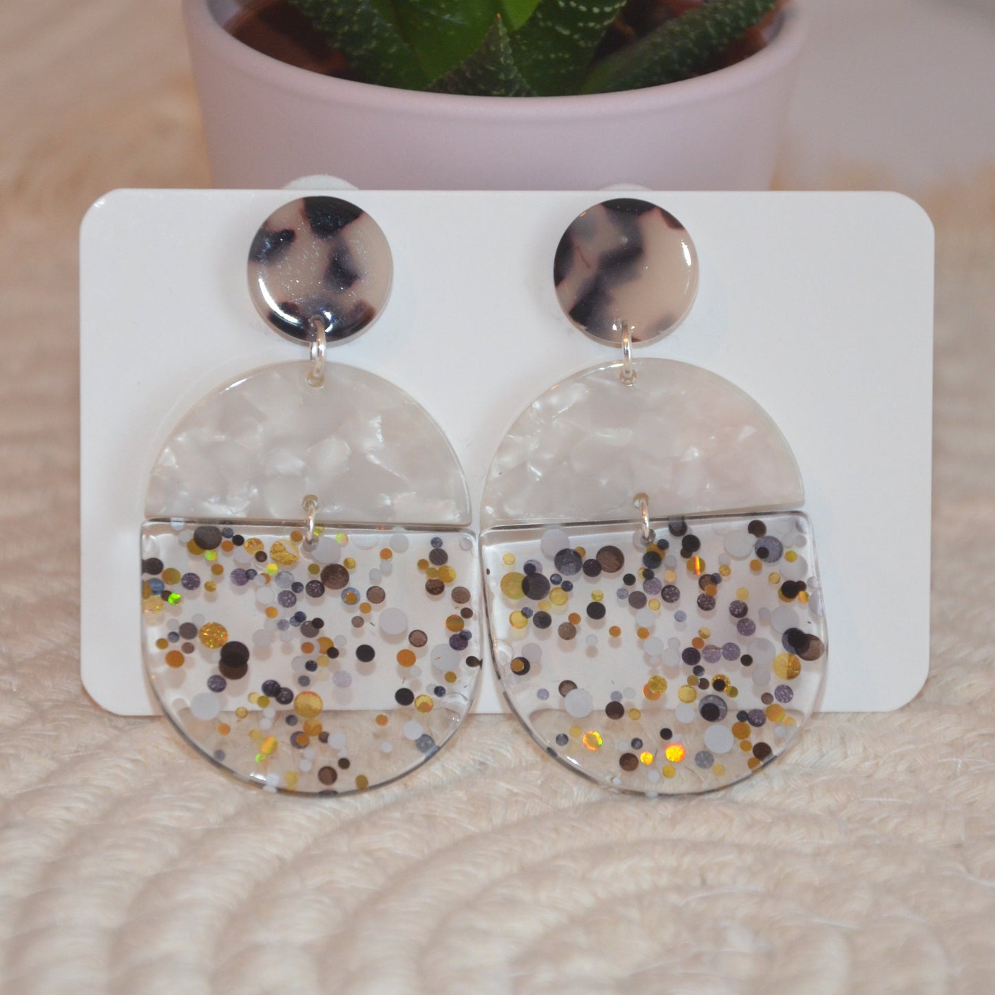 Boucles d'oreilles Disco pop noires par La boutique de Jul