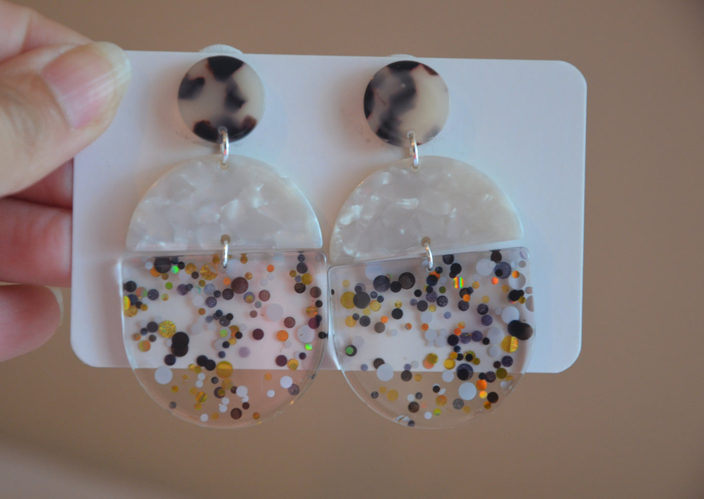 Boucles d'oreilles Disco pop noires par La boutique de Jul