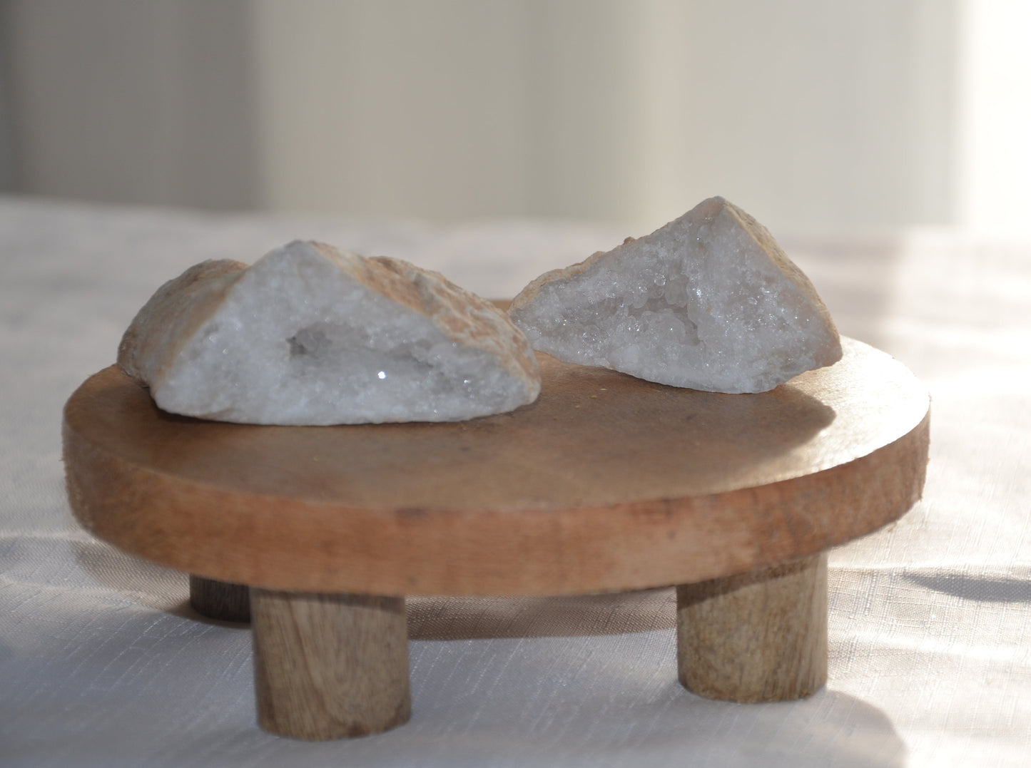 Géode de quartz blanc