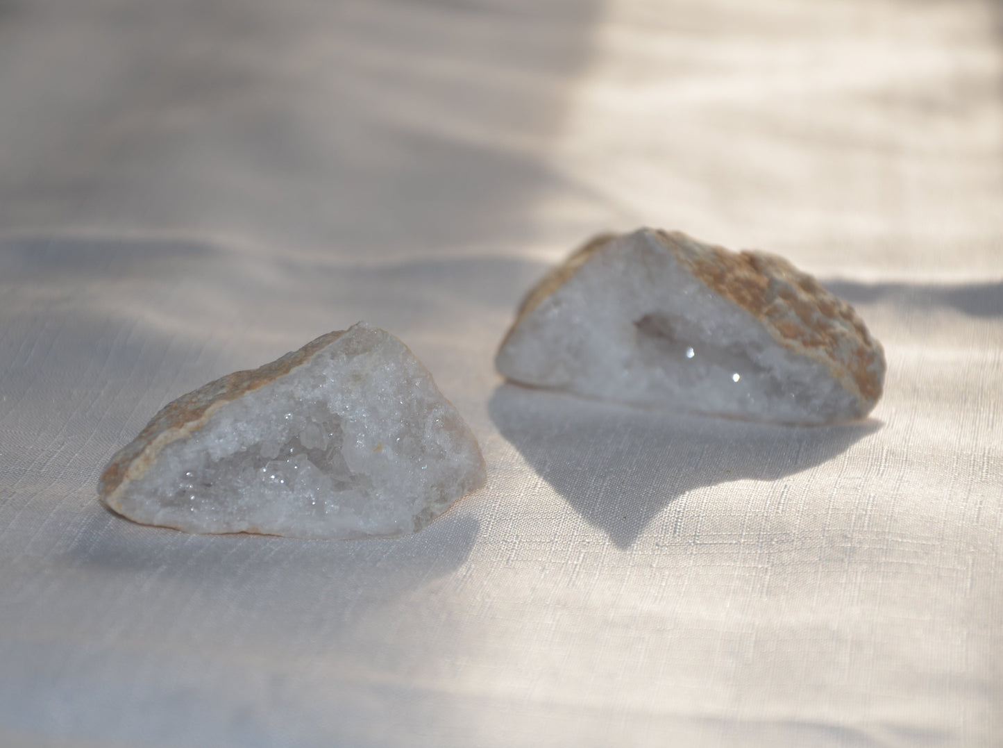 Géode de quartz blanc