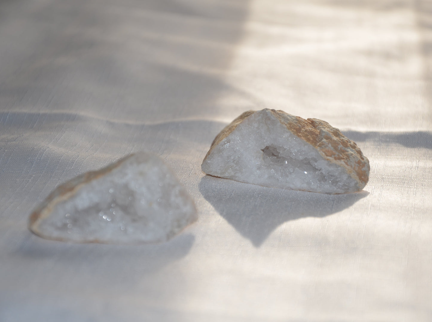 Géode de quartz blanc