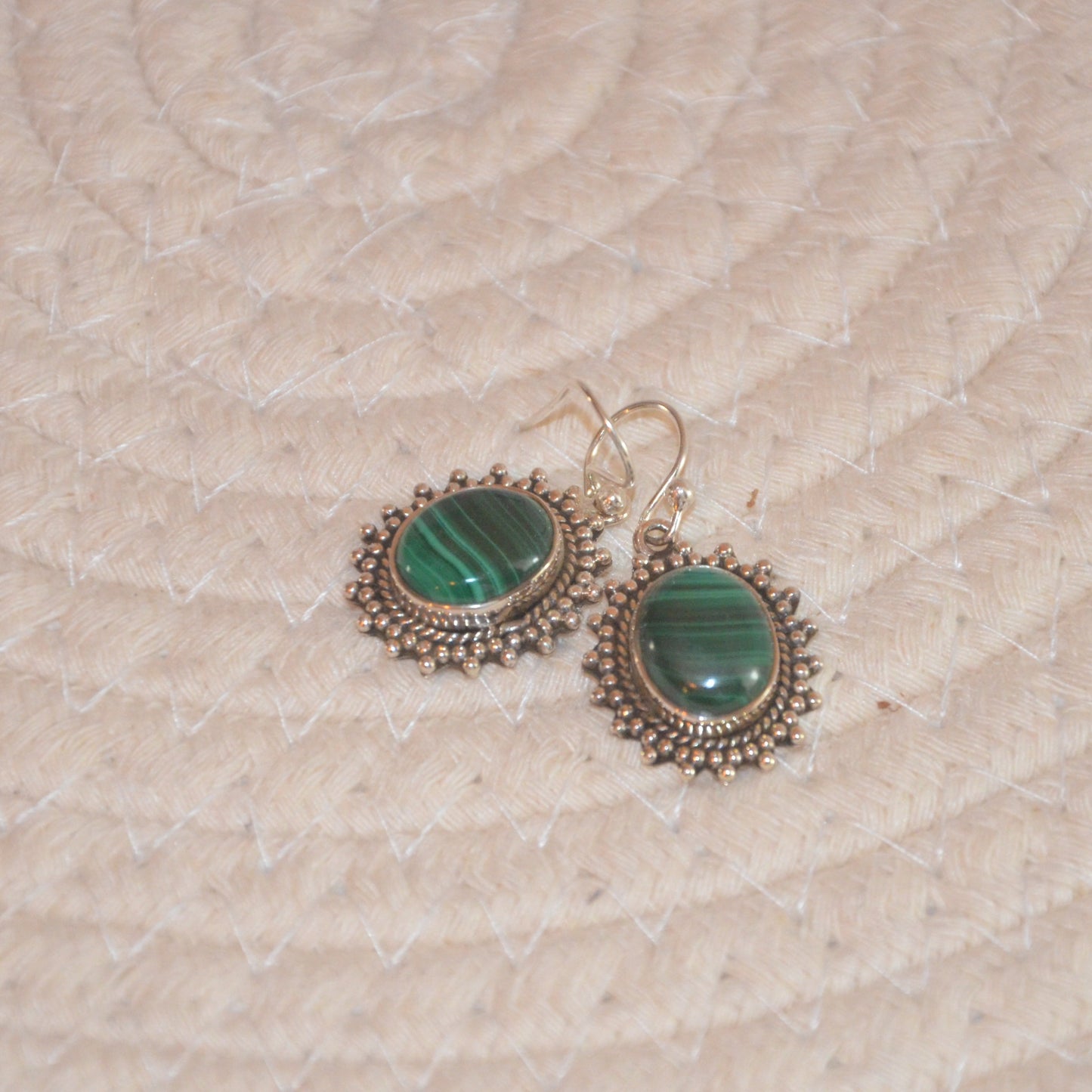 Boucles d'oreilles Malachite