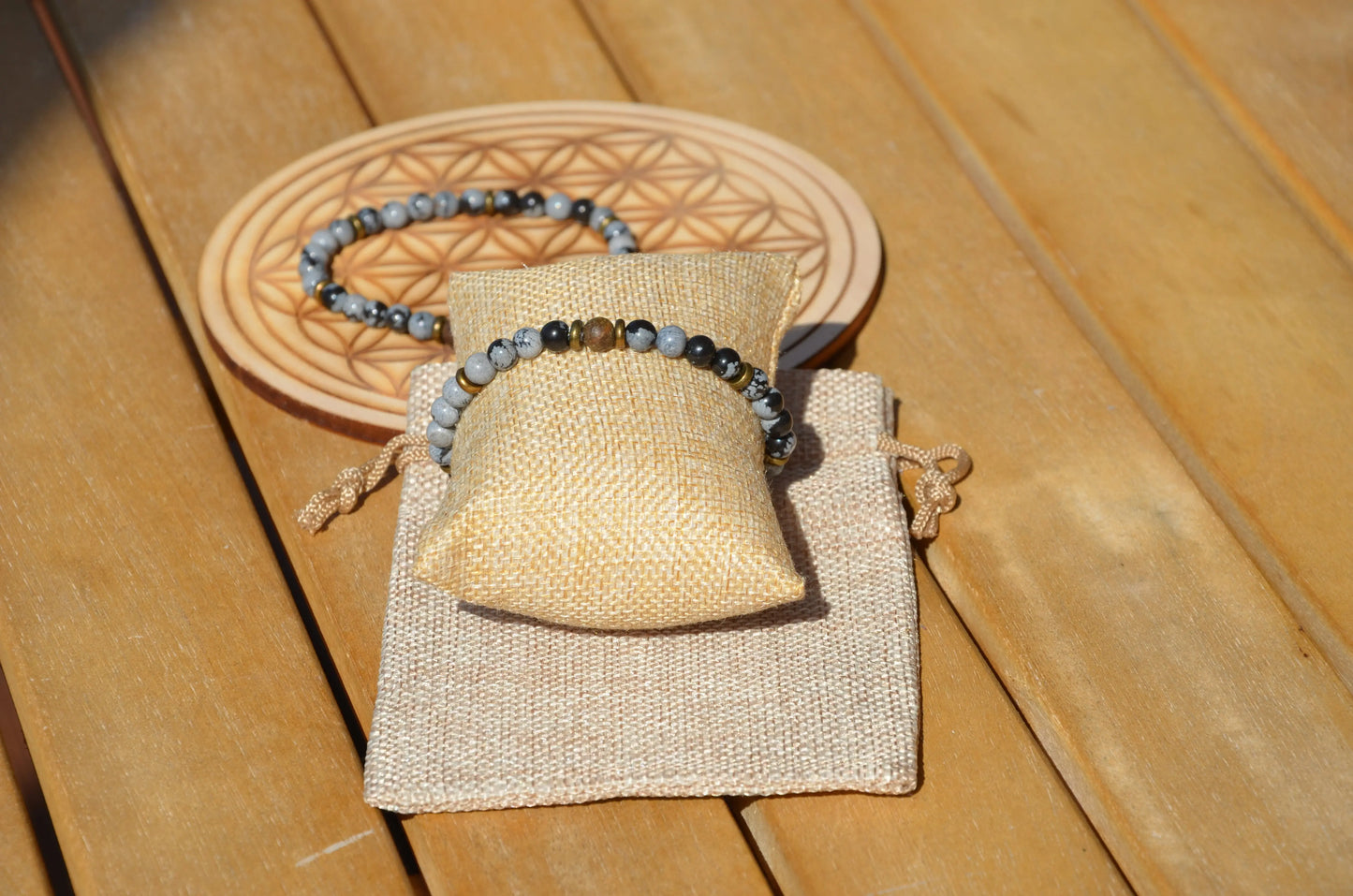 Obsidienne flocon de neige 6mm