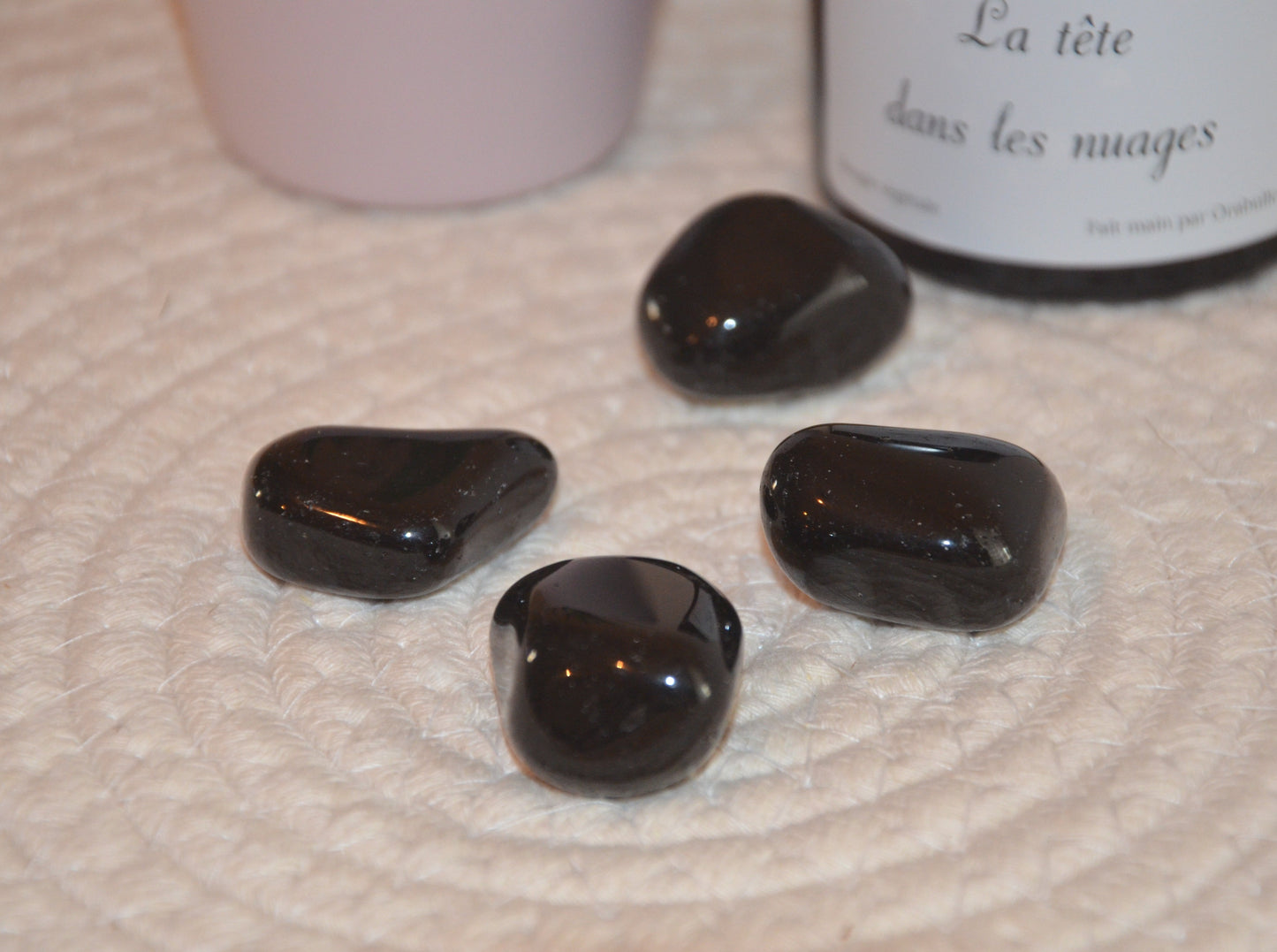 Pierre roulée obsidienne noire