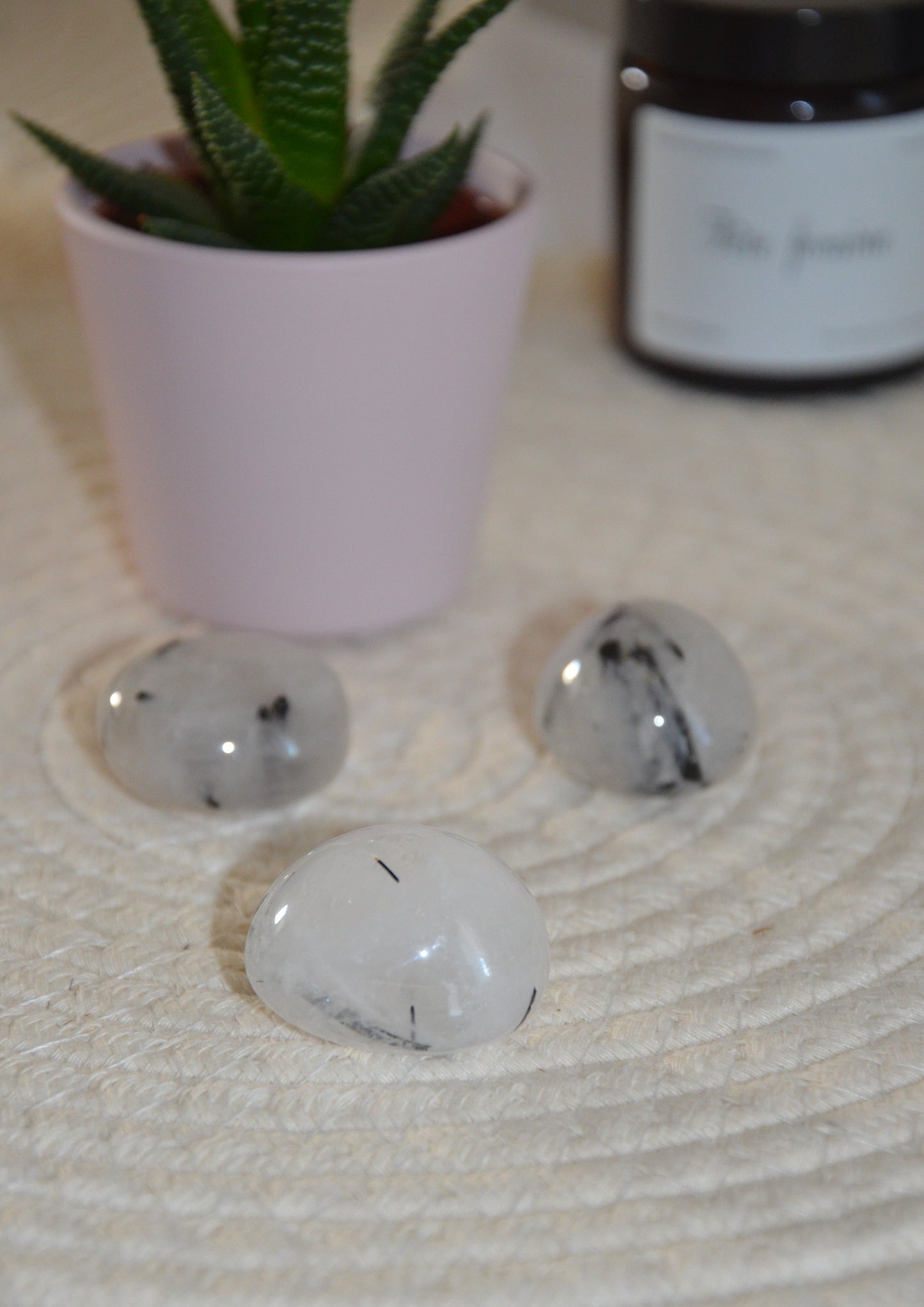 Cristal de roche inclusions tourmaline noire