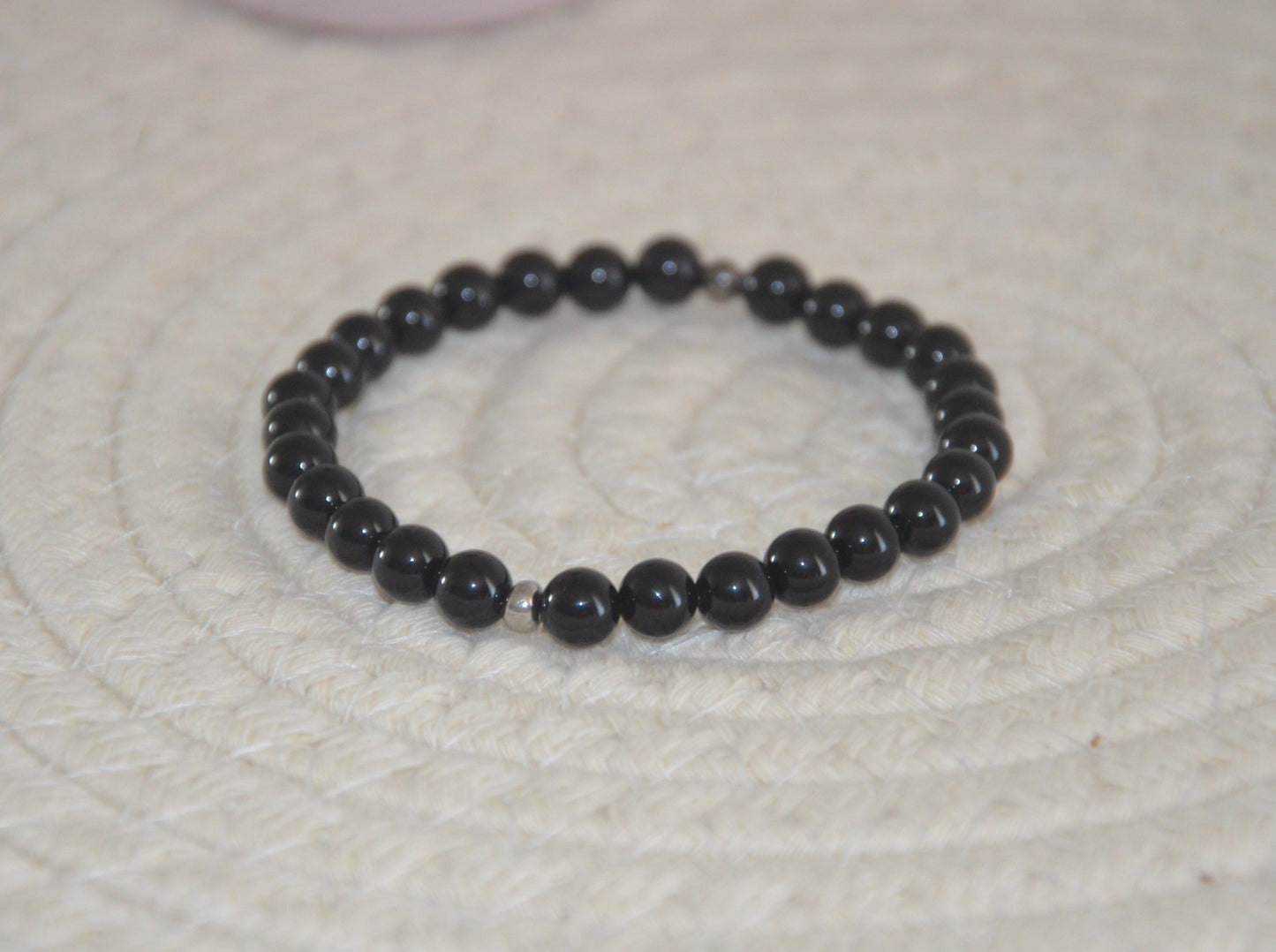 Bracelet tourmaline noire perles de 6mm