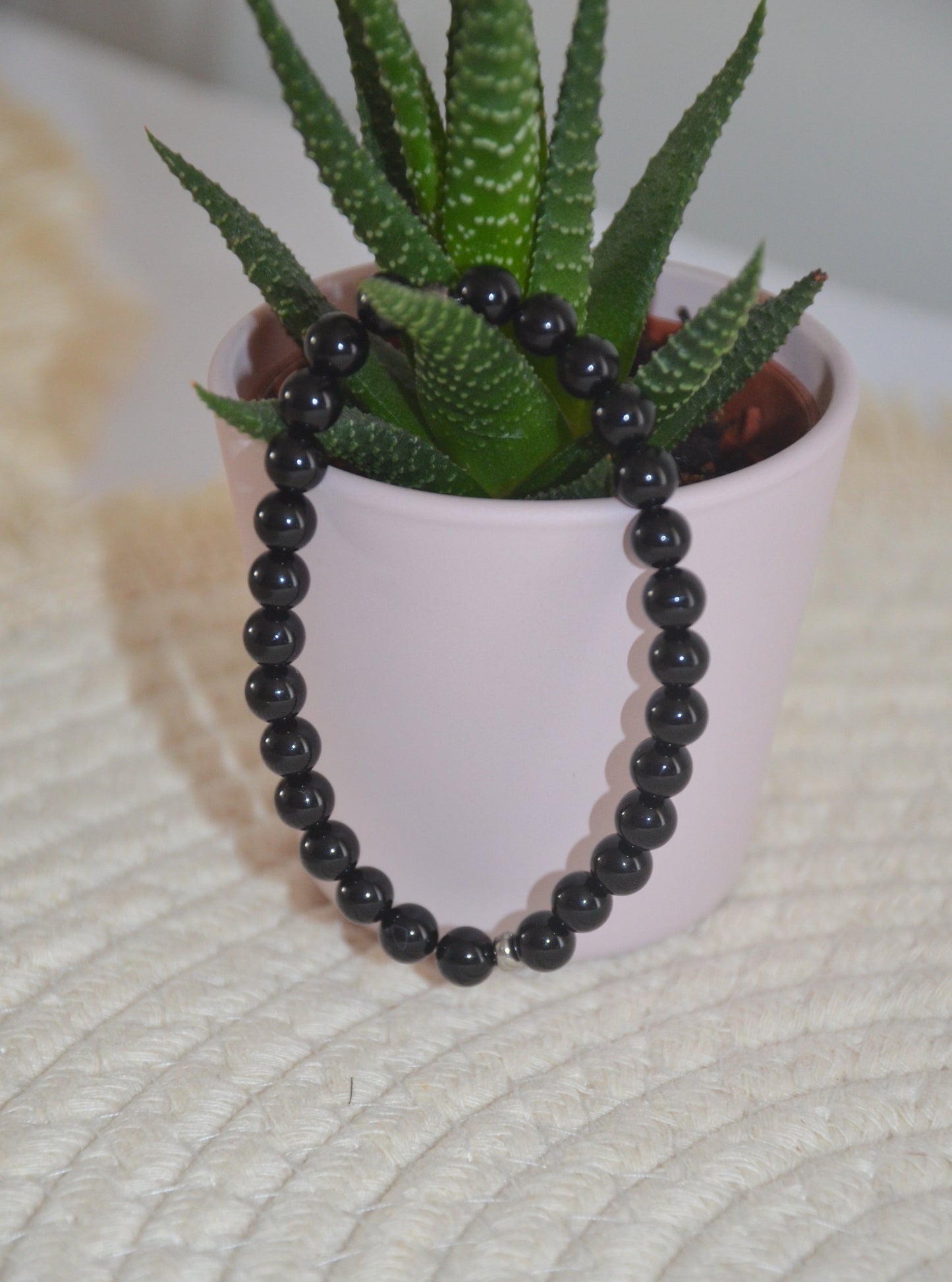 Bracelet tourmaline noire perles de 6mm