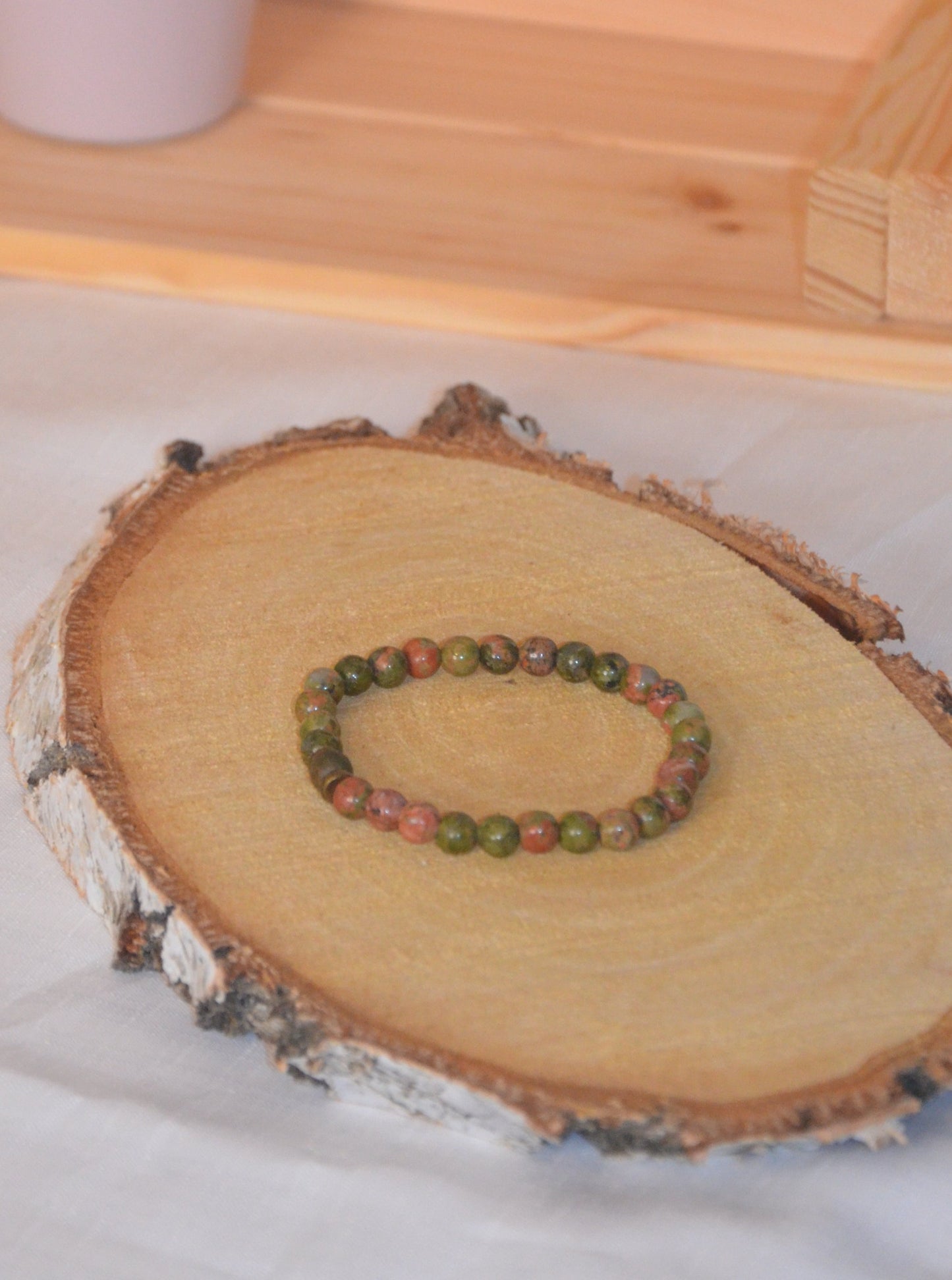 Bracelet unakite perles de 6mm