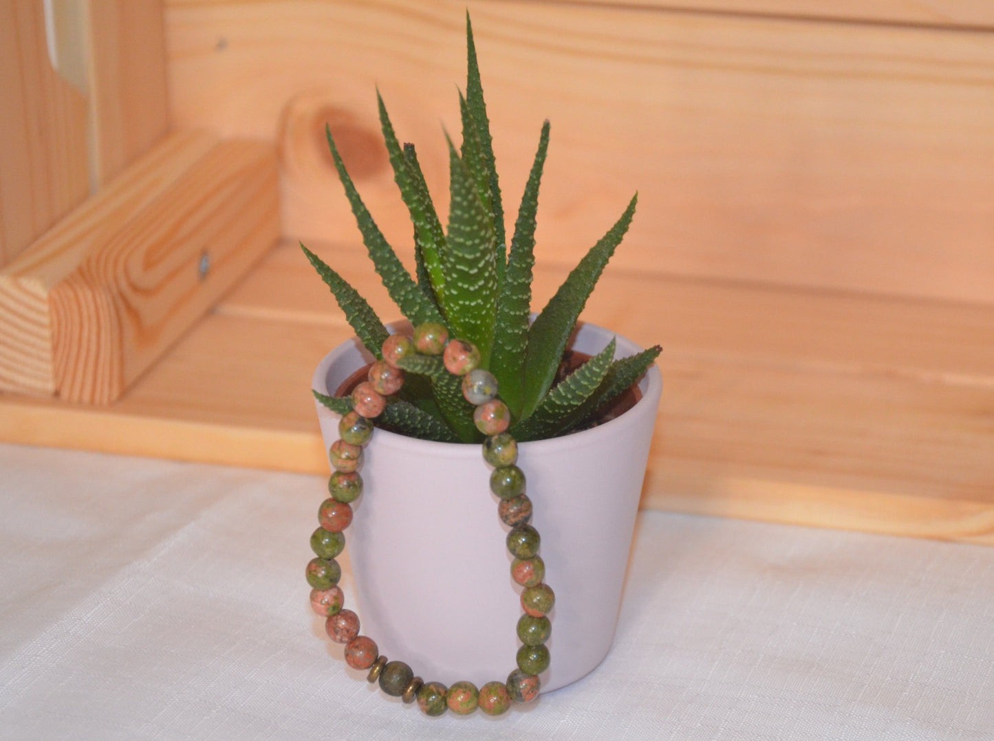 Bracelet unakite perles de 6mm