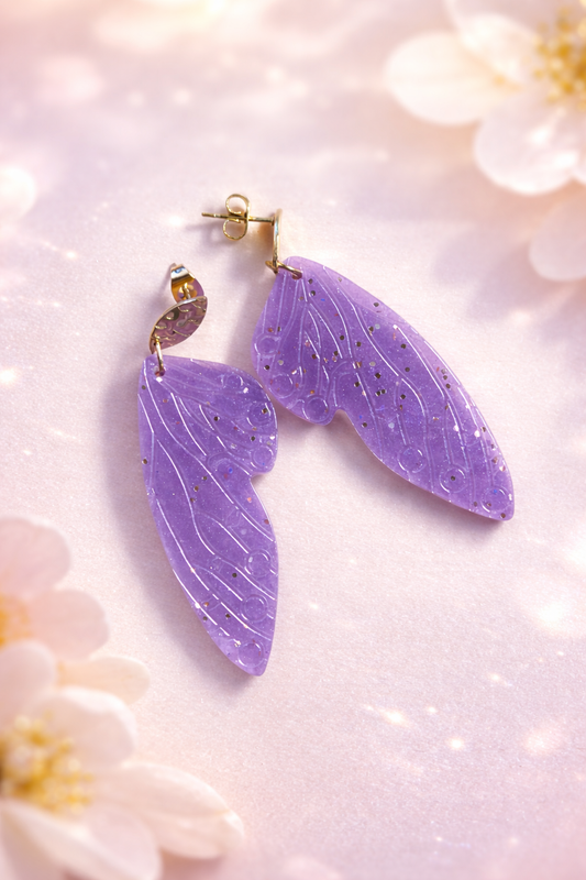 Boucles d’oreilles Ailes Violettes – Orabulle boucles d'oreilles