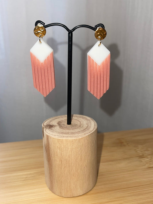Boucles d’Oreilles Géométriques Rosées – Élégance Moderne boucles d'oreilles