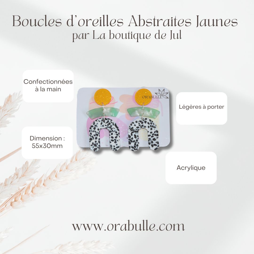 Boucles d'oreilles Abstraites Jaunes par La boutique de Jul 