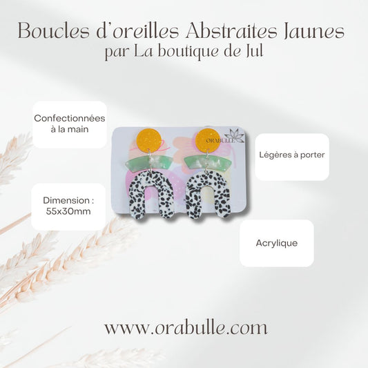 Boucles d'oreilles Abstraites Jaunes par La boutique de Jul 