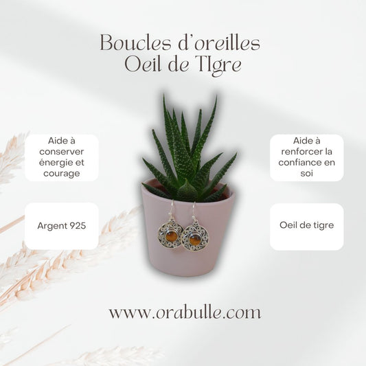 Boucles d'oreilles Oeil de tigre