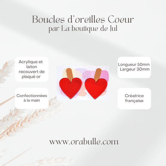 Boucles d'oreilles coeur la boutique de Jul