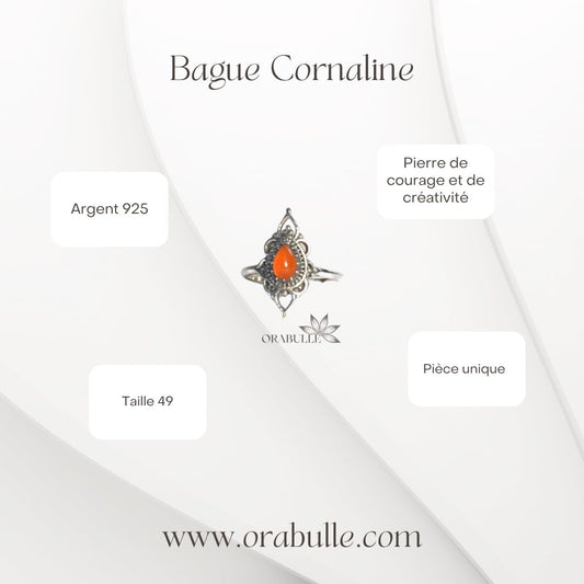 Bague fine Cornaline 