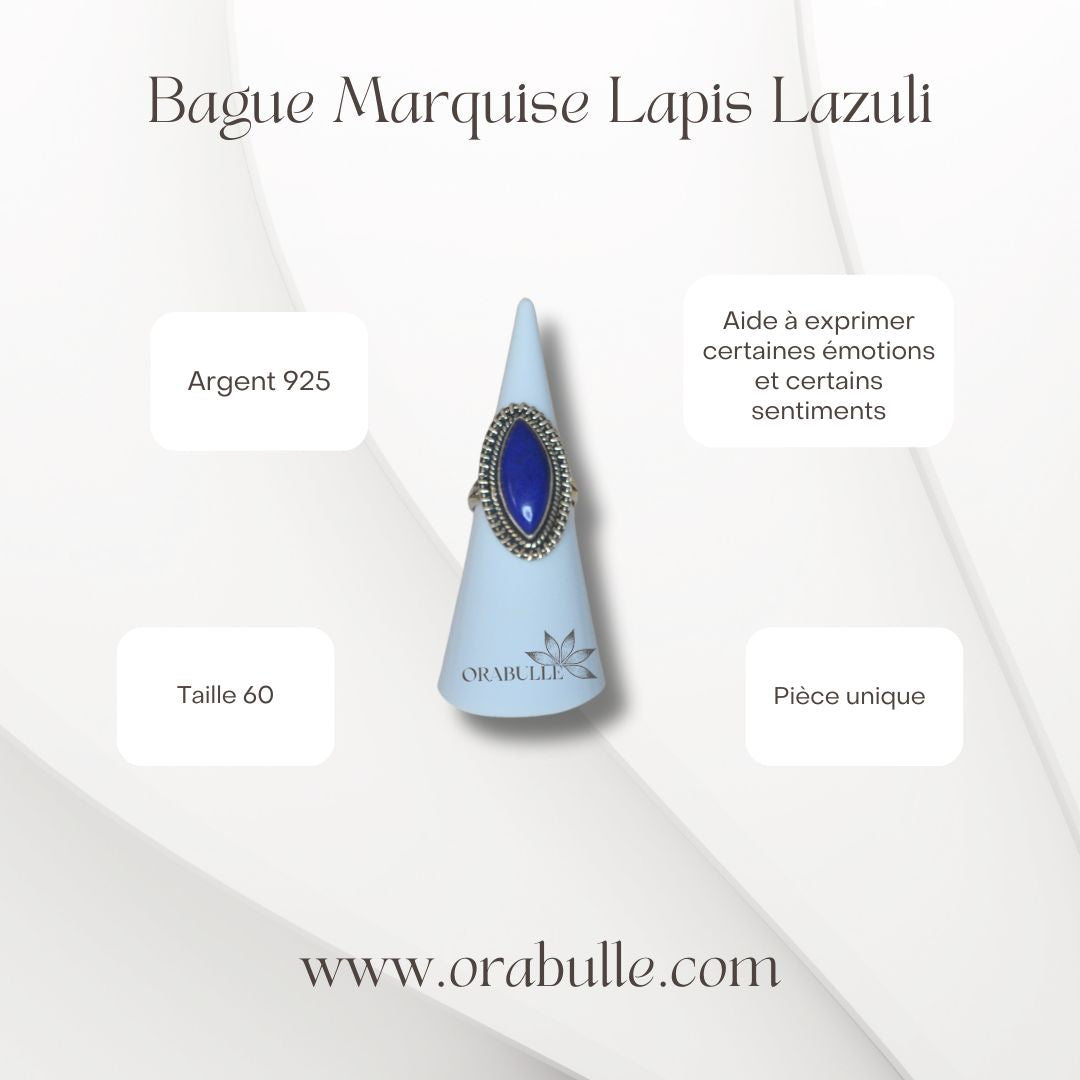 Bague marquise Lapis lazuli 