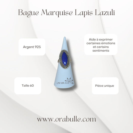 Bague marquise Lapis lazuli 