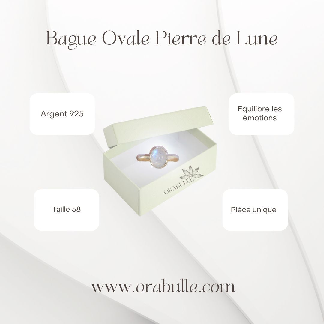 Bague ovale Pierre de Lune 