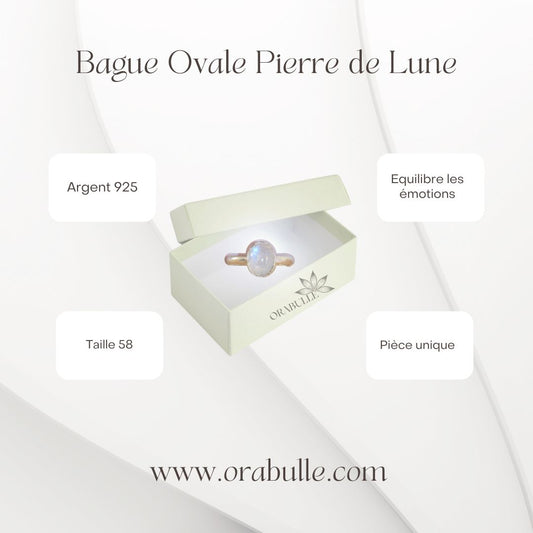 Bague ovale Pierre de Lune 