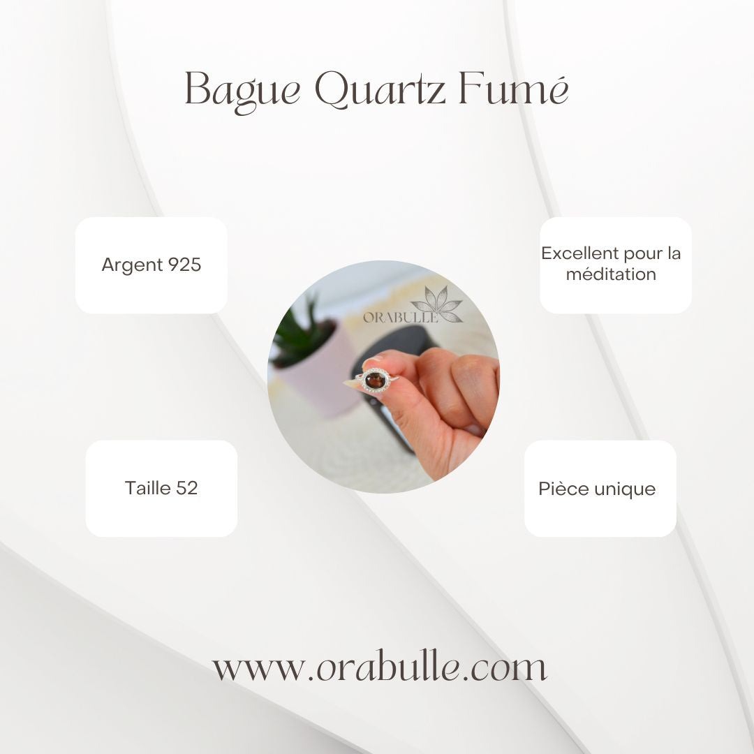 Bague Quartz fumé 