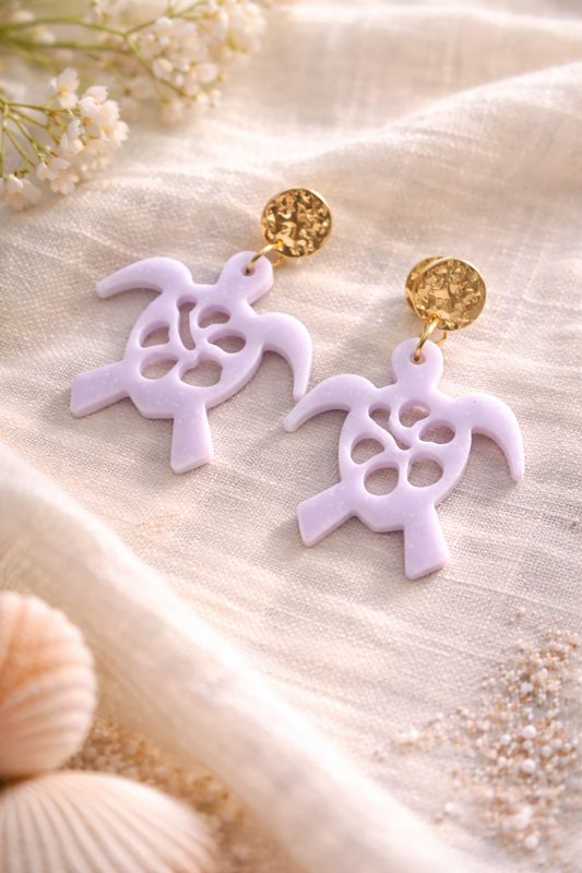 Boucles d’oreilles Tortue Lavande boucles d'oreilles