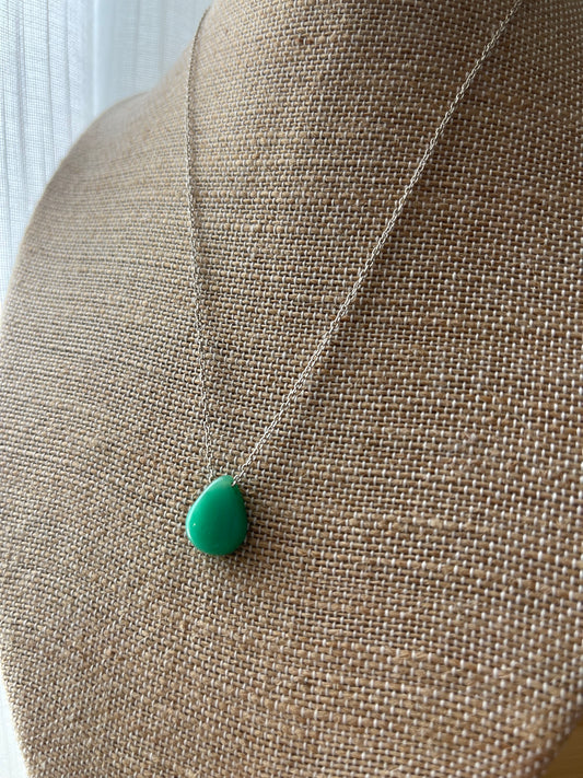 Pendentif goutte chrysoprase