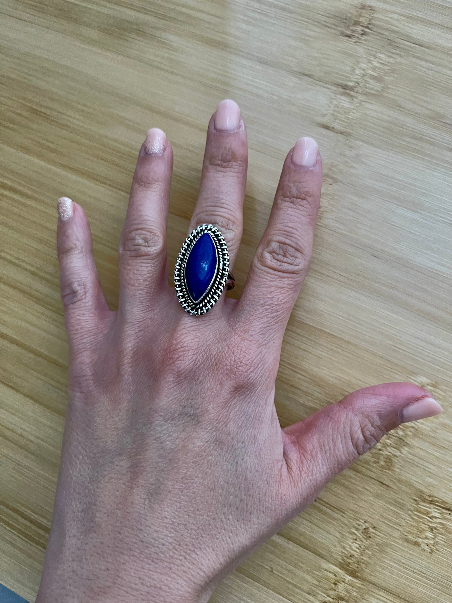 Bague marquise Lapis lazuli