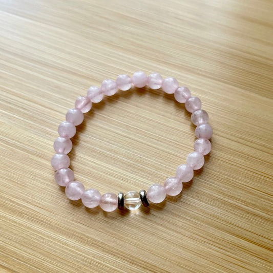 bracelet quartz rose 6mm