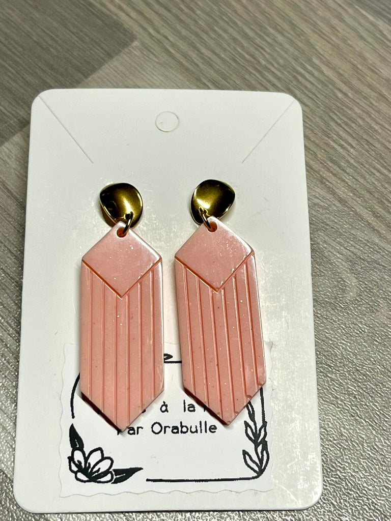 Boucles d’oreilles Lignes Roses – Orabulle boucles d'oreilles
