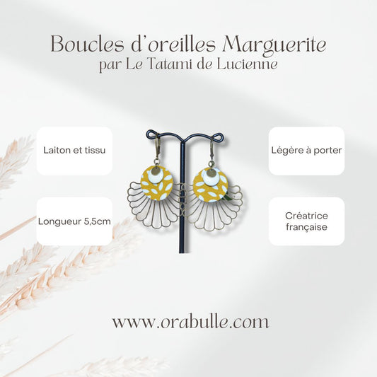 Boucles d'oreilles Marguerite par Le tatami de Lucienne