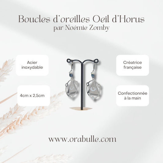 Boucles d'oreilles oeil d'Horus par Noémie Zomby