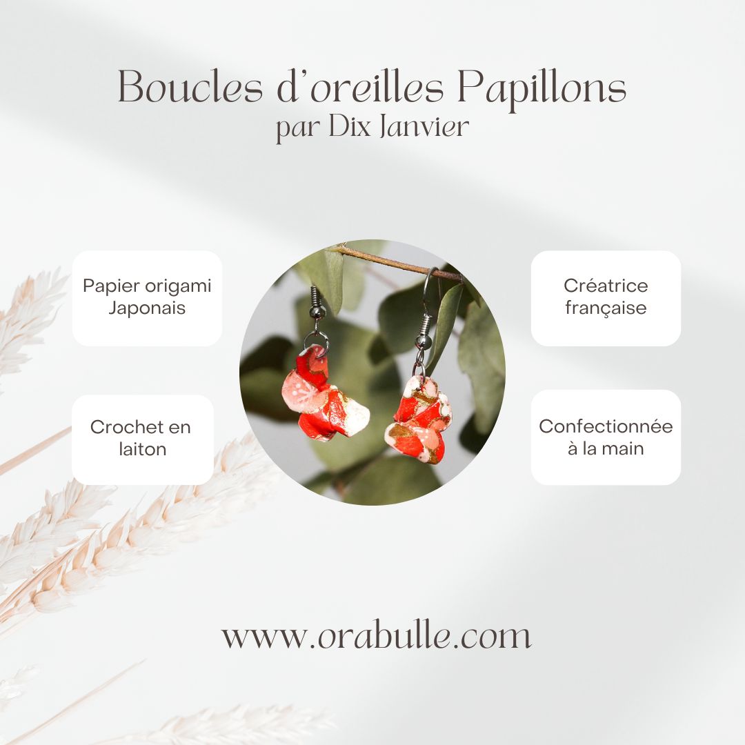 Boucles d'oreilles papillons par La petite fabrique d'Estelle