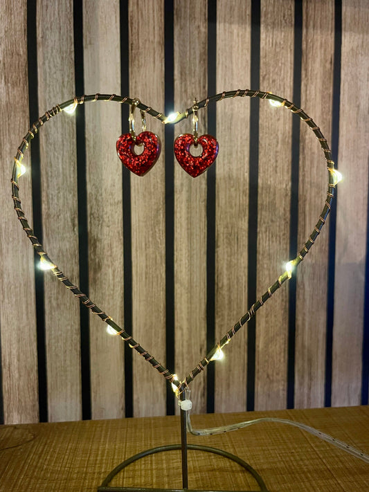 Boucles d’oreilles Cœurs scintillants Rouge Passion boucles d'oreilles